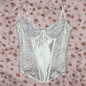 White Vintage Silk Bridal Corset